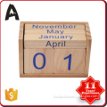 Fine appearance wooden perpetual english arabic desk block wooden calendar